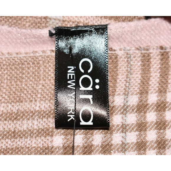 CARA NEW‎ YORK NEW $50 Plaid Fringe Rectangle Scarf in Blush OS One Size - Picture 4 of 4